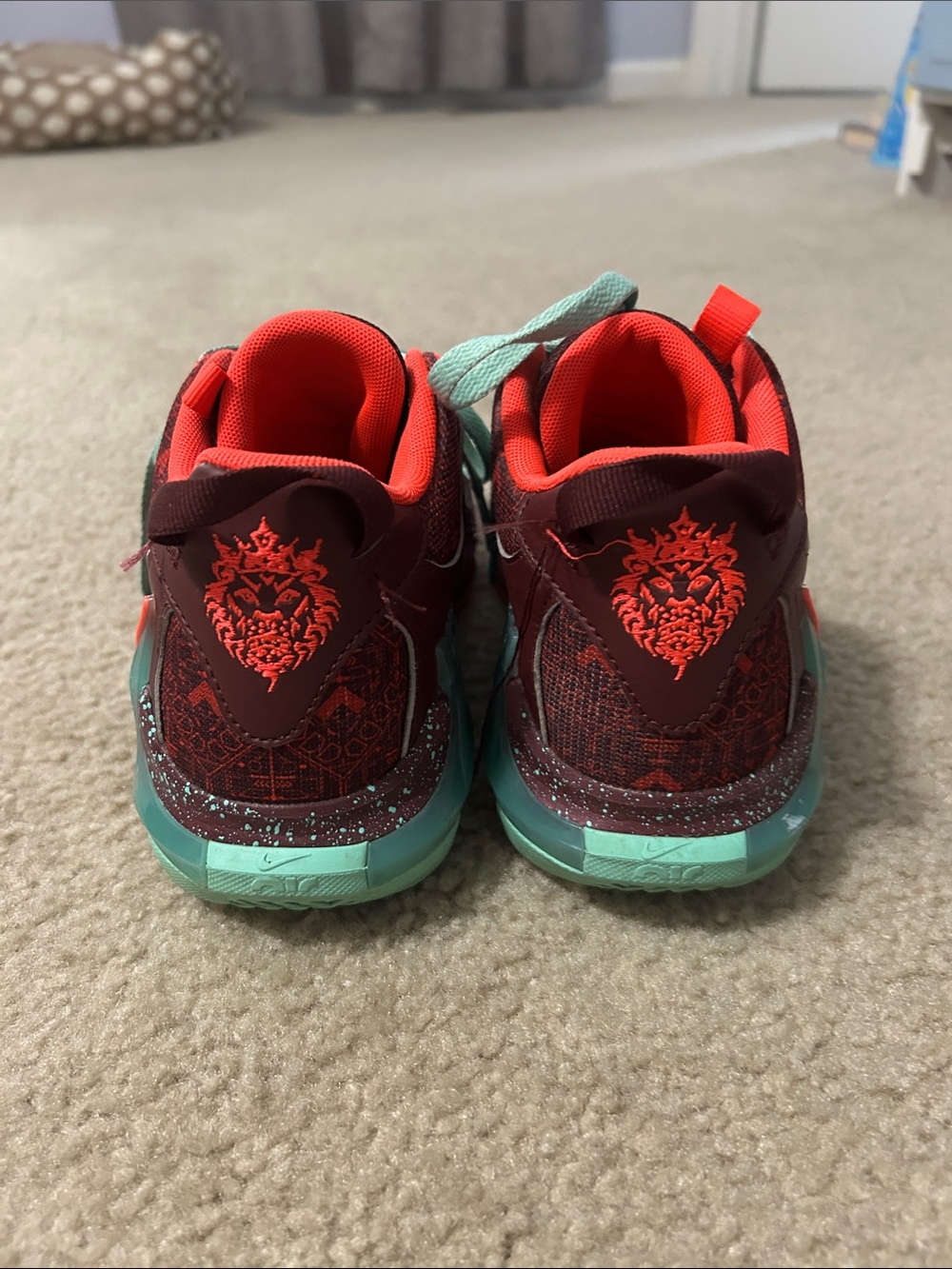 Kids Red and Teal Athletic Sneakers
